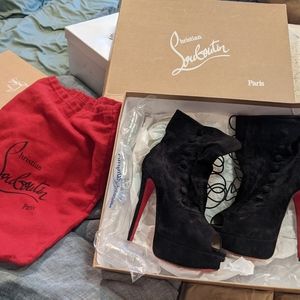 Christian Louboutin Lady Tutu Black Suede Booties